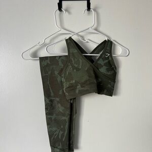 Gymshark Green Camo Sports Bra